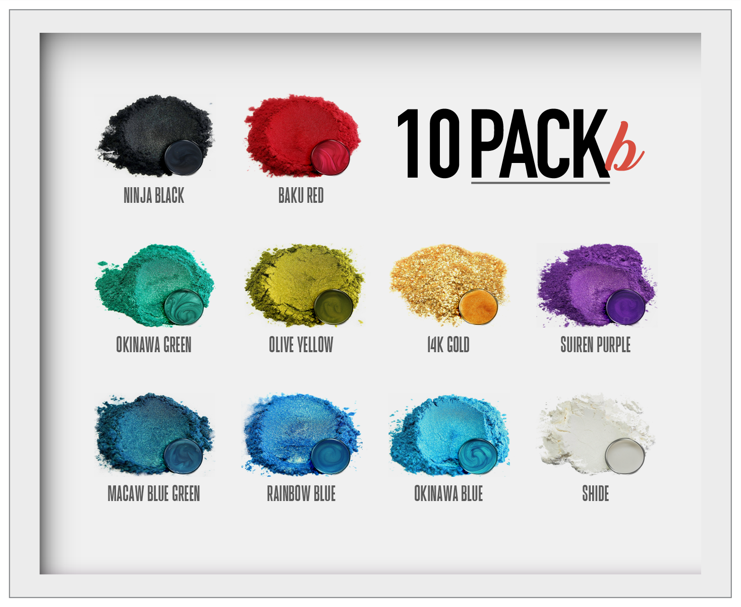 Eye Candy 10 Color Pigment Powder Variety Pack B Various Colors – Eye Candy  Pigments